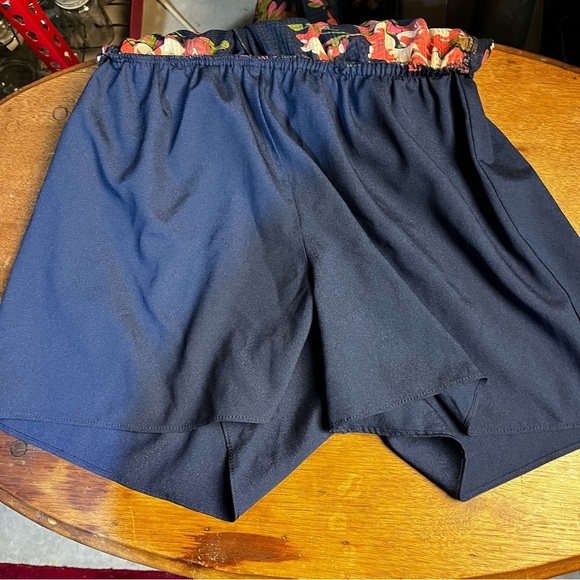 Anthropologie Elevenses | Navy Fire Lily Sheer Wide Leg Pull On Pants, Medium - Picture 8 of 11